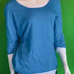 Agent 99 Turquoise and White Casual Top